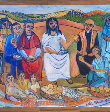 Pérez Esquivel regaló una pintura por los 50 años de los mártires